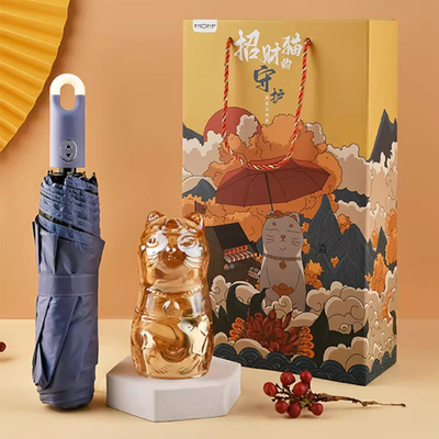 Τεχνικές εκτύπωσης UV Zhaocai Cat Guardian Umbrella Cup Set για επαγγελματίες ταξιδιώτες