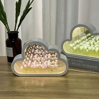 Χειροποίητο DIY Cloud Tulip Mirror Night Lamp Ένα αντικείμενο Δύο χρήσεις Ιδανικό για δώρα καινοτομίας