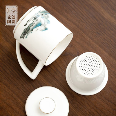 High End τσάι φλιτζάνι και σημειωματάριο σετ Qianli Jiangshan Επιχειρηματικό δώρο κουτί για τις φετινές περιπτώσεις