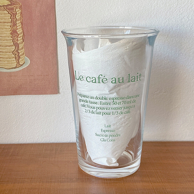 350 ml Ins Fashion Text Print Glass Cup για Retro Cup Cup Ice Coffee Latte Tea Juice Cup Πινακάκι με νερό παγωτό καφέ λατέ τσάι