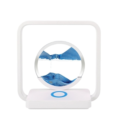 Ασύρματη φόρτιση LED Φως USB Touch 3 χρώματα ρέουσα άμμος ζωγραφική επιτραπέζια λάμπα για μοναδικό δώρο