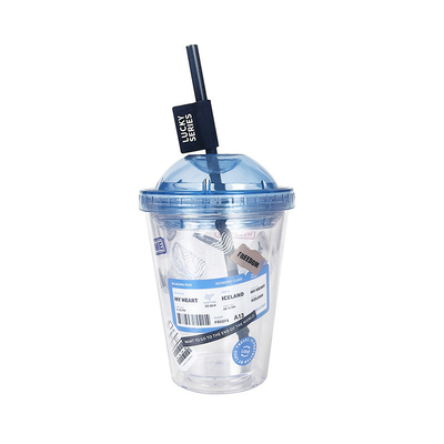 Υψηλή ομορφιά Instagram Straw Cup Δημιουργικό πλαστικό διπλό στρώμα ποτήρι νερού για το καλοκαιρινό δώρο