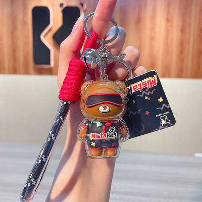 2 Χρωματική γραφική εκτύπωση Cool Bear Keychain Acrylic Doll Keychain για προϊόντα γραφείου
