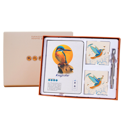 Προσαρμοσμένο Goodluck Bird Gift Box Set σημειωματάριο Βρόζες και Πένα για την Επιχειρηματική Δώρο