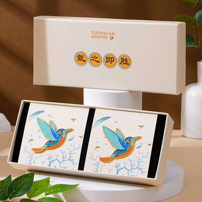 Προσαρμοσμένο Goodluck Bird Gift Box Set σημειωματάριο Βρόζες και Πένα για την Επιχειρηματική Δώρο
