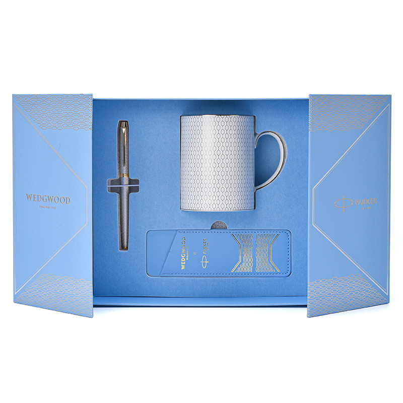 IM Twilight City Pearl Pen Wedgwood Πλατινένιο Γεωμετρικό Κύπελλο Συγκεντρωτικό Σετ για Δώρα Εκδηλώσεων
