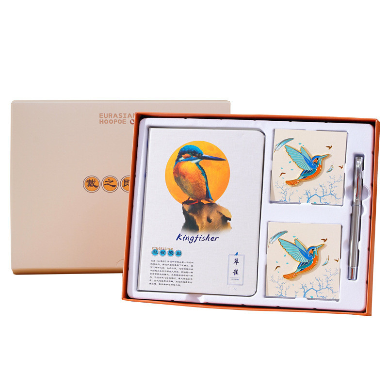 Προσαρμοσμένο Goodluck Bird Gift Box Set σημειωματάριο Βρόζες και Πένα για την Επιχειρηματική Δώρο